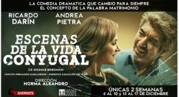 ESCENAS DE LA VIDA CONYUGAL, con Ricardo Darín, en el Teatro Infanta Isabel