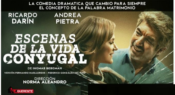 ESCENAS DE LA VIDA CONYUGAL, con Ricardo Darín, en el Teatro Rialto