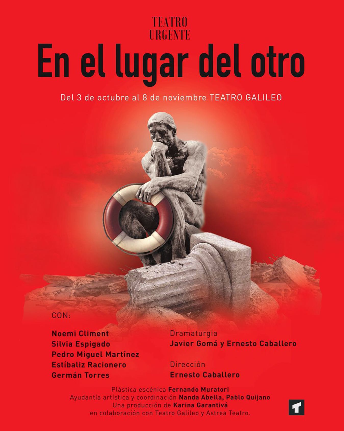 TEATRO URGENTE: EN EL LUGAR DEL OTRO, en el Teatro Galileo
